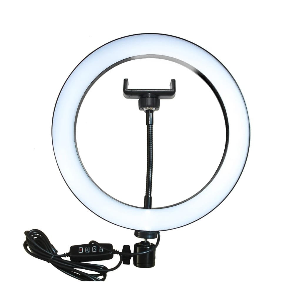 20cm Ring Fill Light | LED Ring Light with Tripod & Phone Holder | 3 Color Modes + 10 Brightness | For TikTok, YouTube, Makeup, Photography